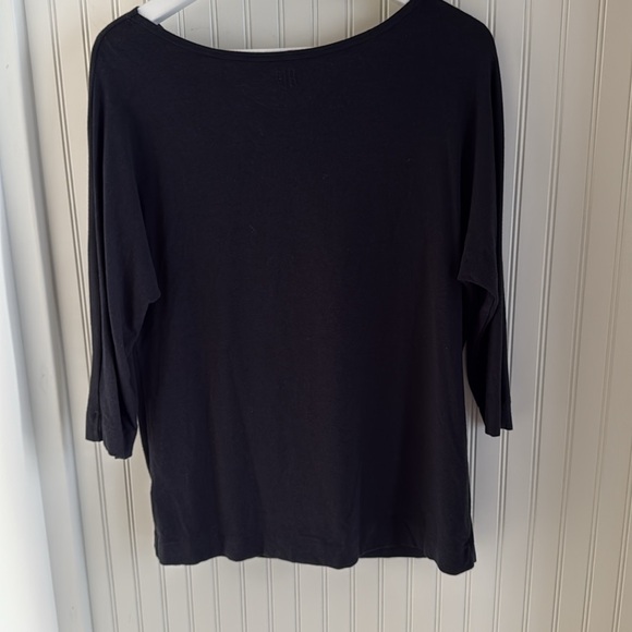 Fig Scoop Neck 3/4 Length Sleeve Safari Top - Picture 6 of 7